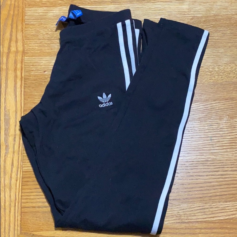 Adidas Black Striped Leggings Size S